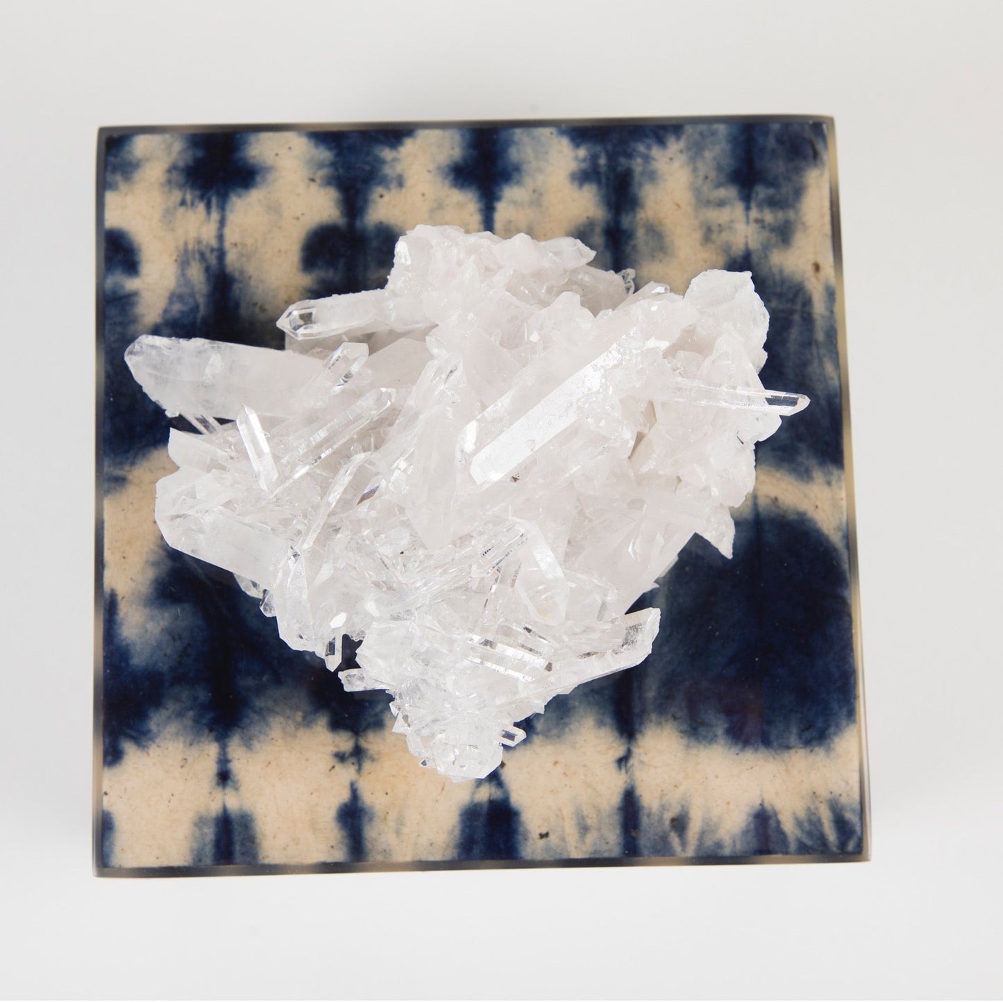 blue ikat lacquer box top view