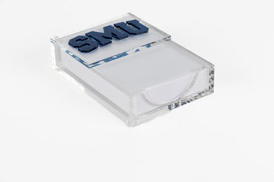 SMU college acrylic notepad tray side blue