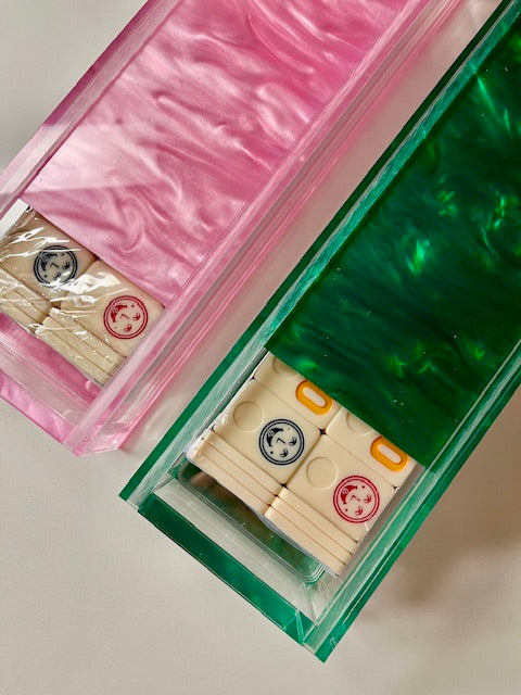 green marble acrylic rummikub set