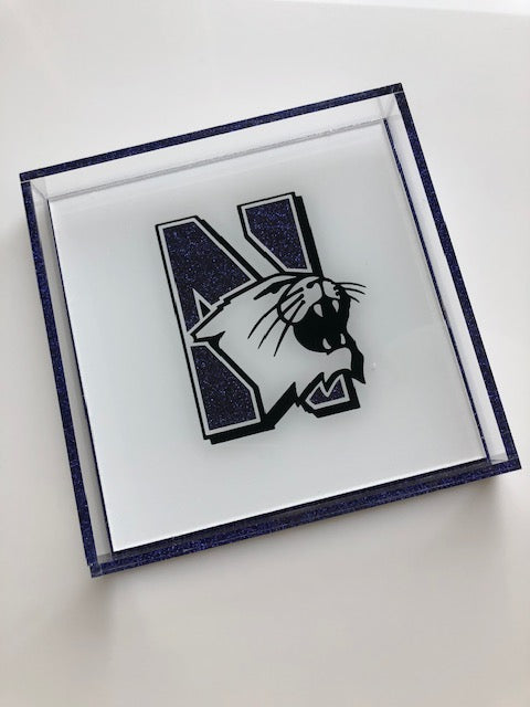 college acrylic logo tray