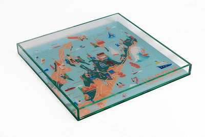 Acrylic Square Hamptons Tray