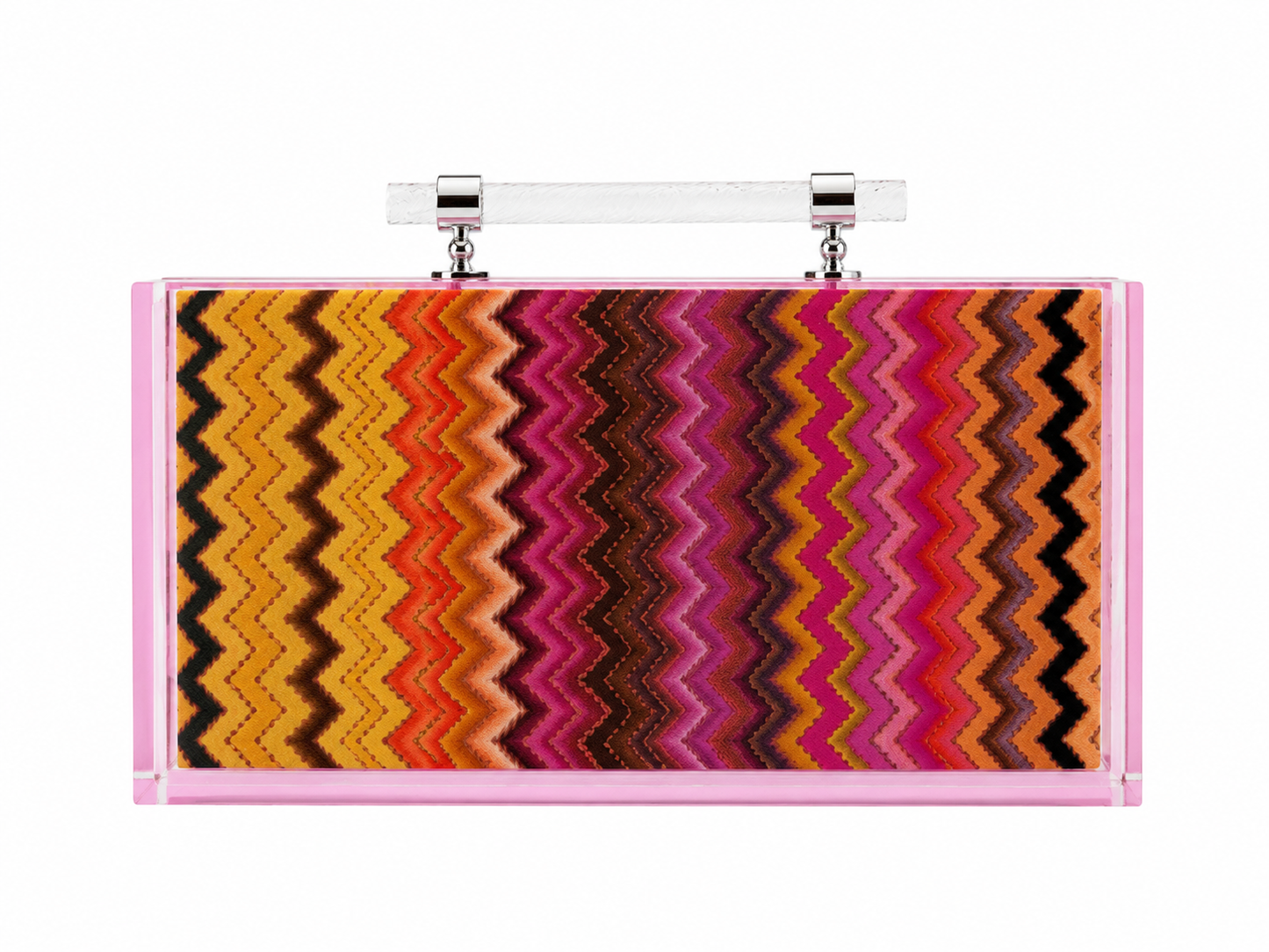 Blue Chevron mini travel mahjong case with handle acrylic