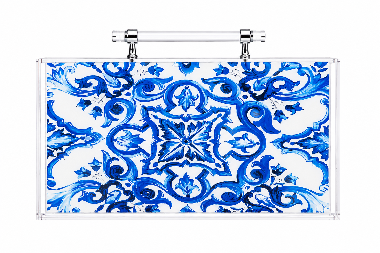 Blue Dolce Capri design mahjong case with handle acrylic
