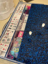 Load image into Gallery viewer, Acrylic Mahjong Set - Navy Blue Glitter
