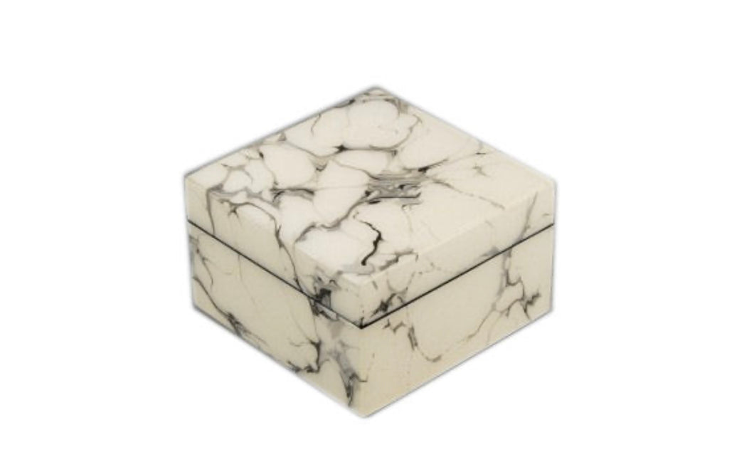 Lacquer Gray Marble Box