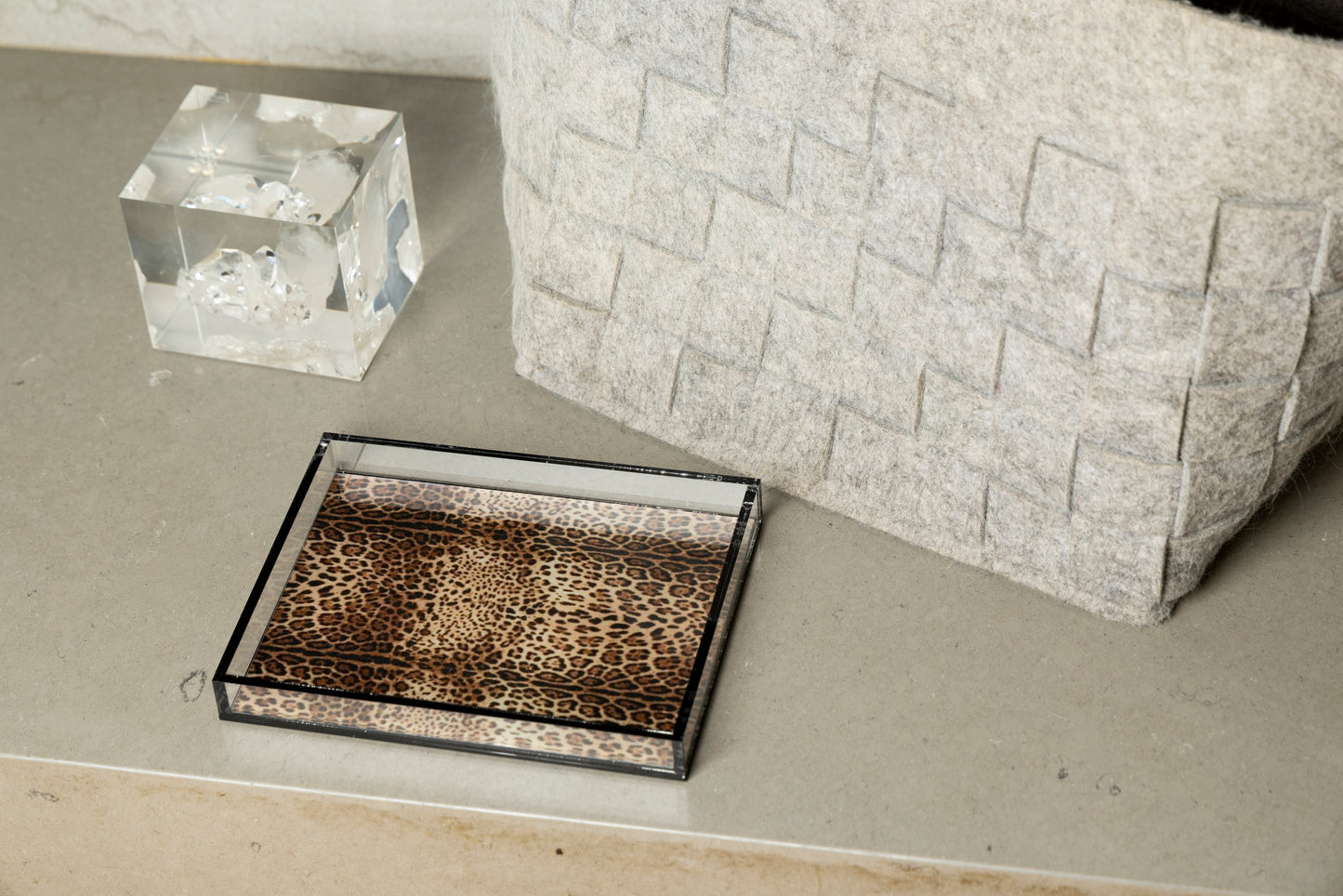 Leopard Acrylic Square Tray