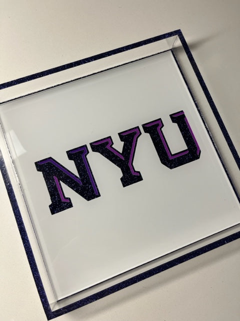 college acrylic logo tray