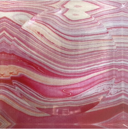 pink coral mahjong carrying case with full set of tiles, acrylic pushers and instructions for the game 