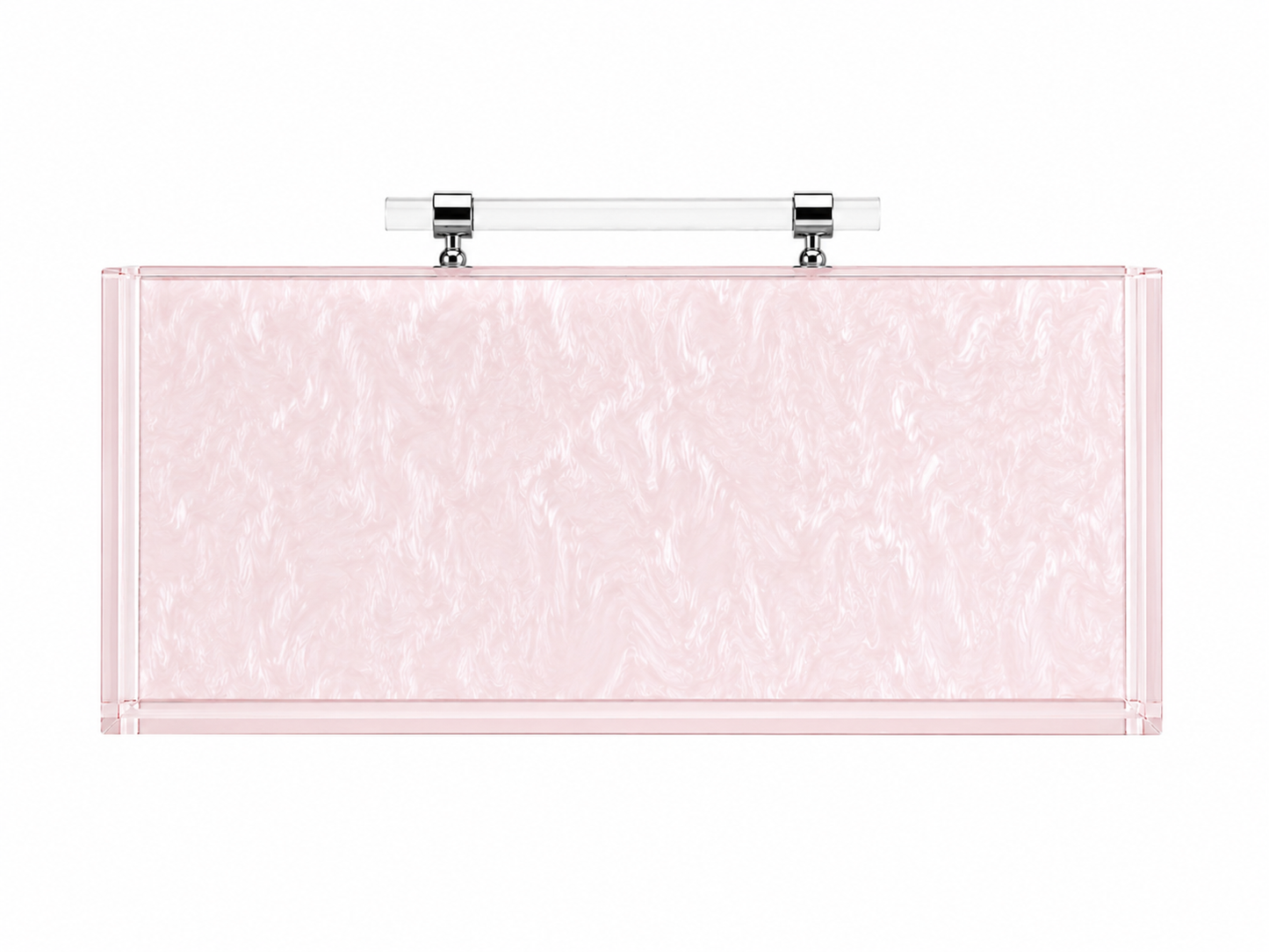 Pink marble mmahjong case with handle acrylic