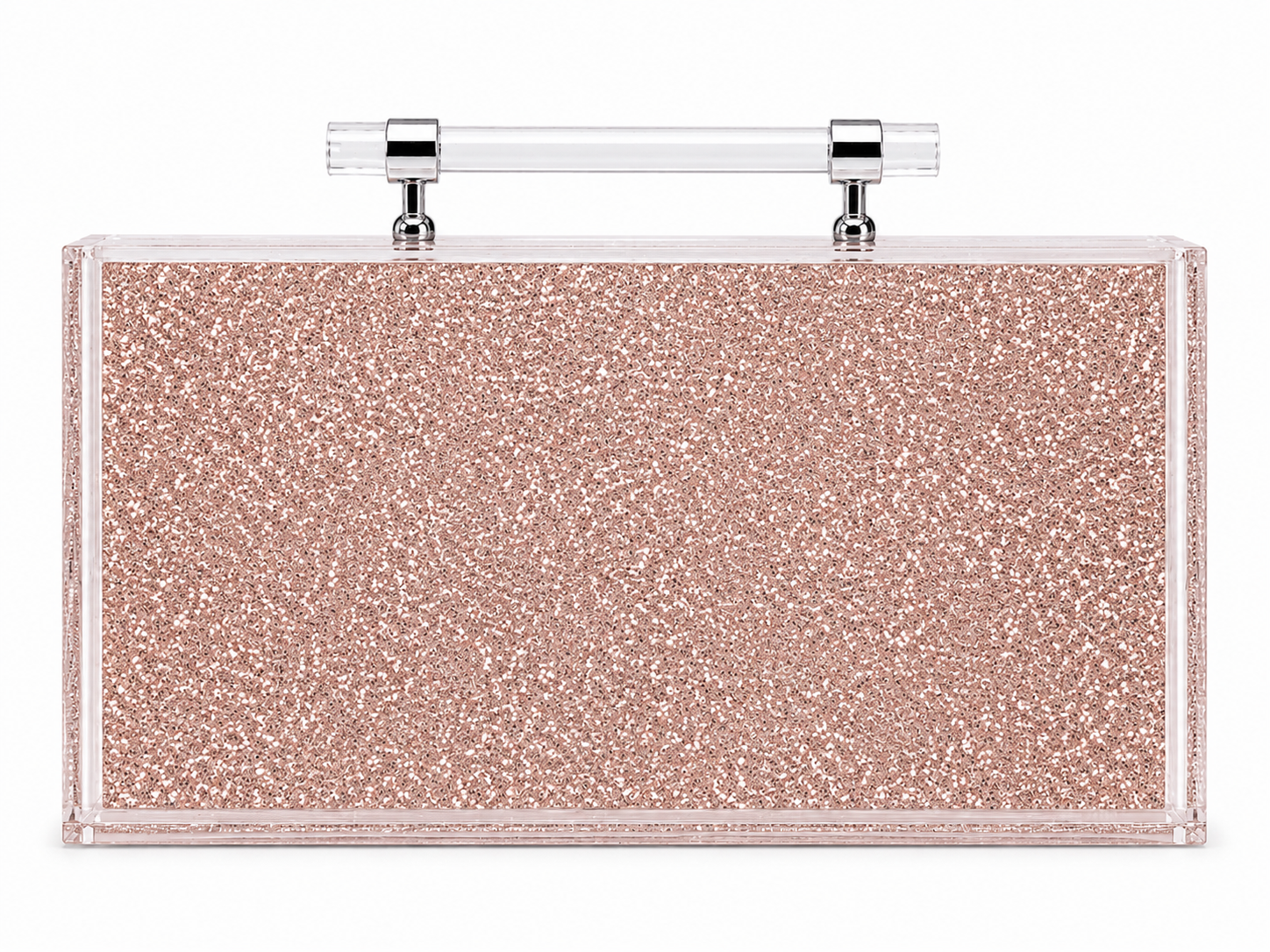 Rose gold glitter marble mahjong case with handle acrylic