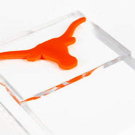 Texas longhorn acrylic notepad tray orange matte