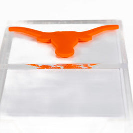 Texas longhorn acrylic notepad tray orange matte top