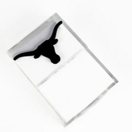 Texas longhorn college acrylic notepad tray black marble