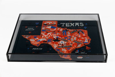 texas map acrylic serving tray