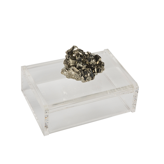 acrylic card box with pyrite holds 1 set of playing cards