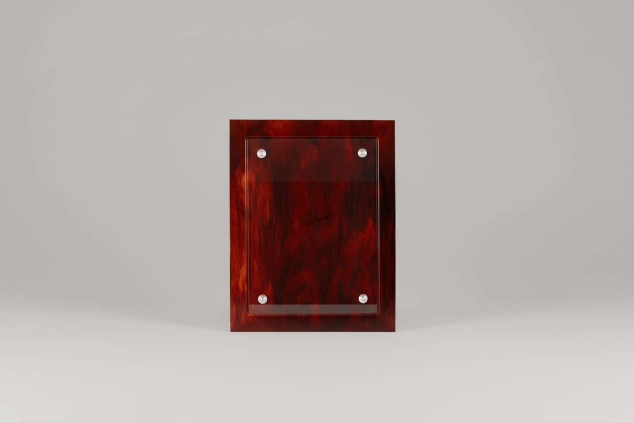 acrylic picture frame in tortoise pattern fits 4x6 photo