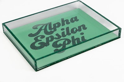 acrylic tray with alpha epsilon phi sorority