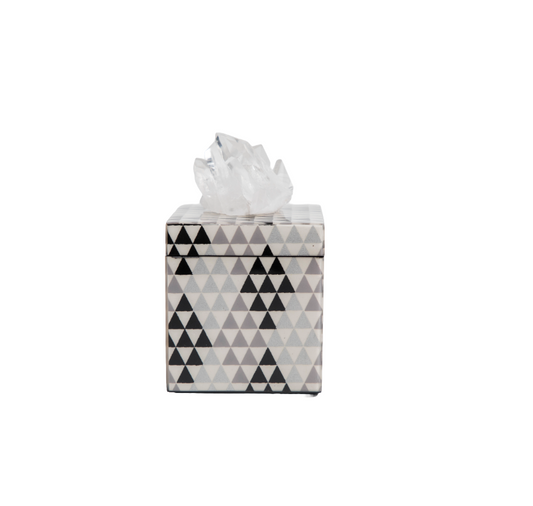 black pyramid lacquer box with quartz topper