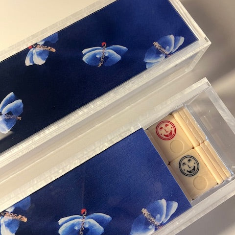 blue dragonfly acrylic rummikub set
