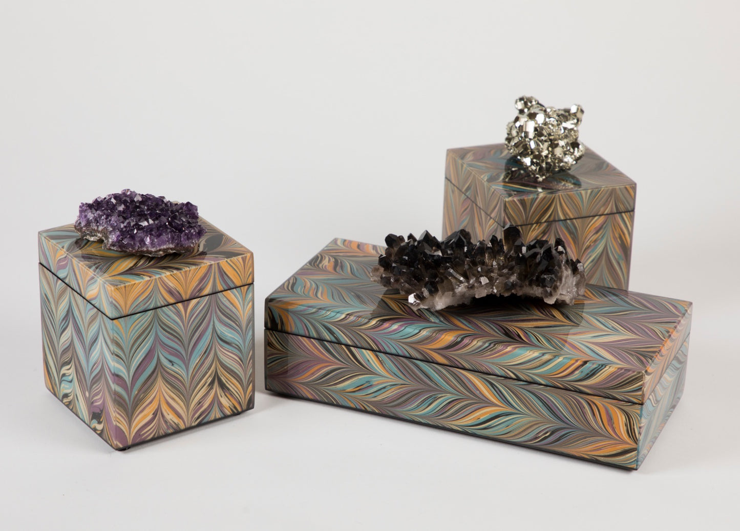 chevron lacquer box selection of  sizes