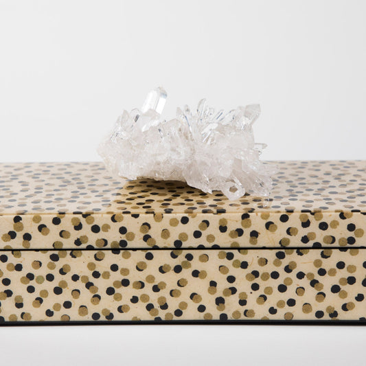dalmation lacquer box with quartz side view