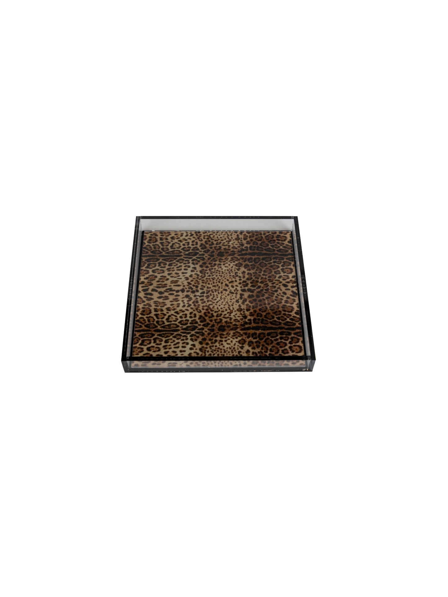 leopard square acrylic tray 
