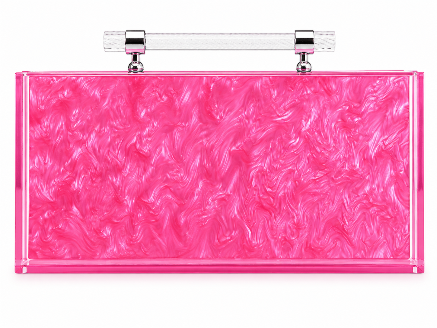 Pink marble mahjong case with handle acrylic