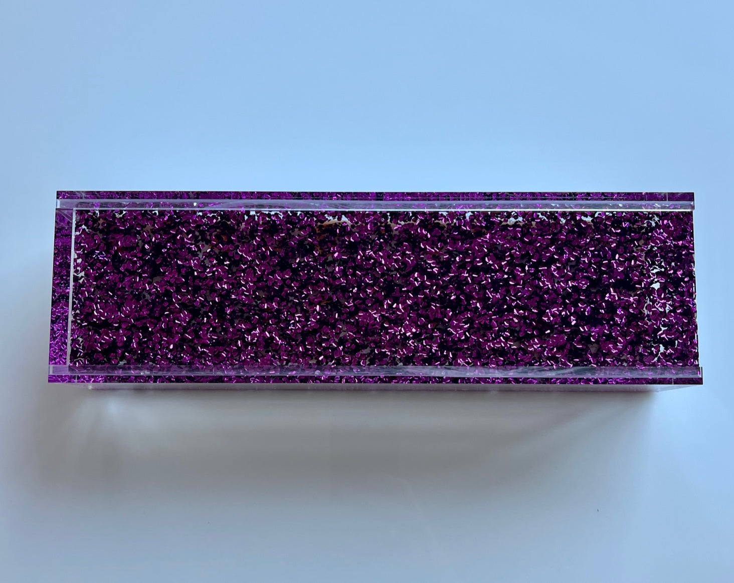 purple glitter acrylic rummikub set top