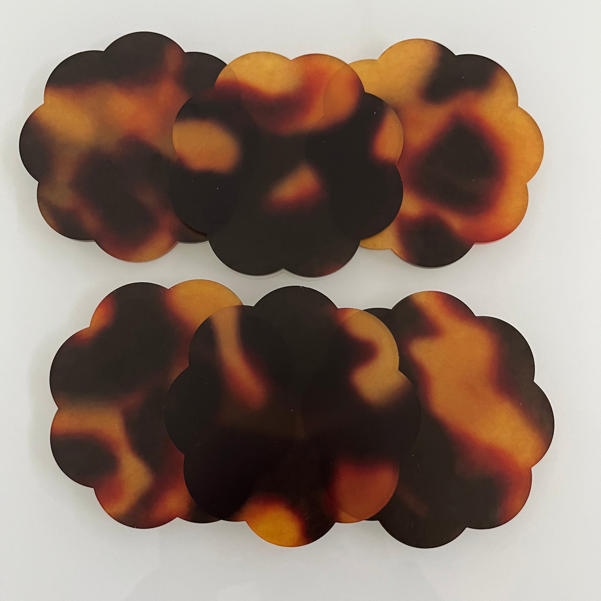 set of 4 tortoise scallop coaster set of 4