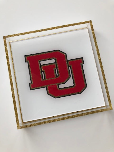 college acrylic logo tray