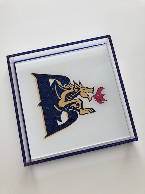 college logo acrylic tray