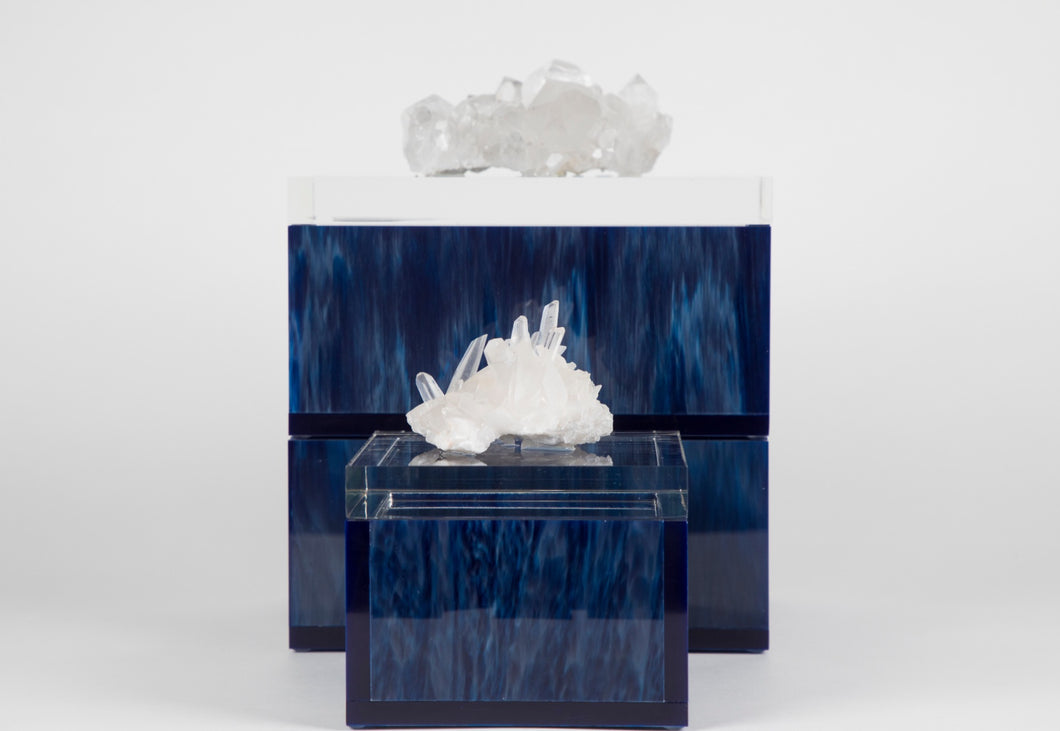 Coastal Blue Luminous Acrylic Box with crystal