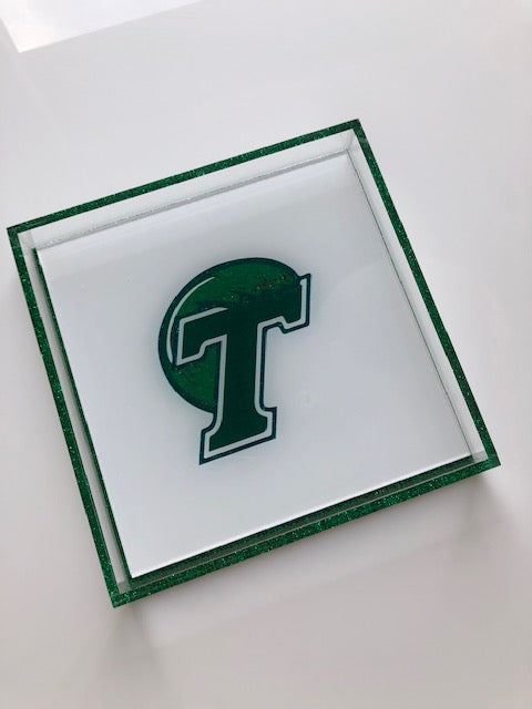 acrylic college logo tray