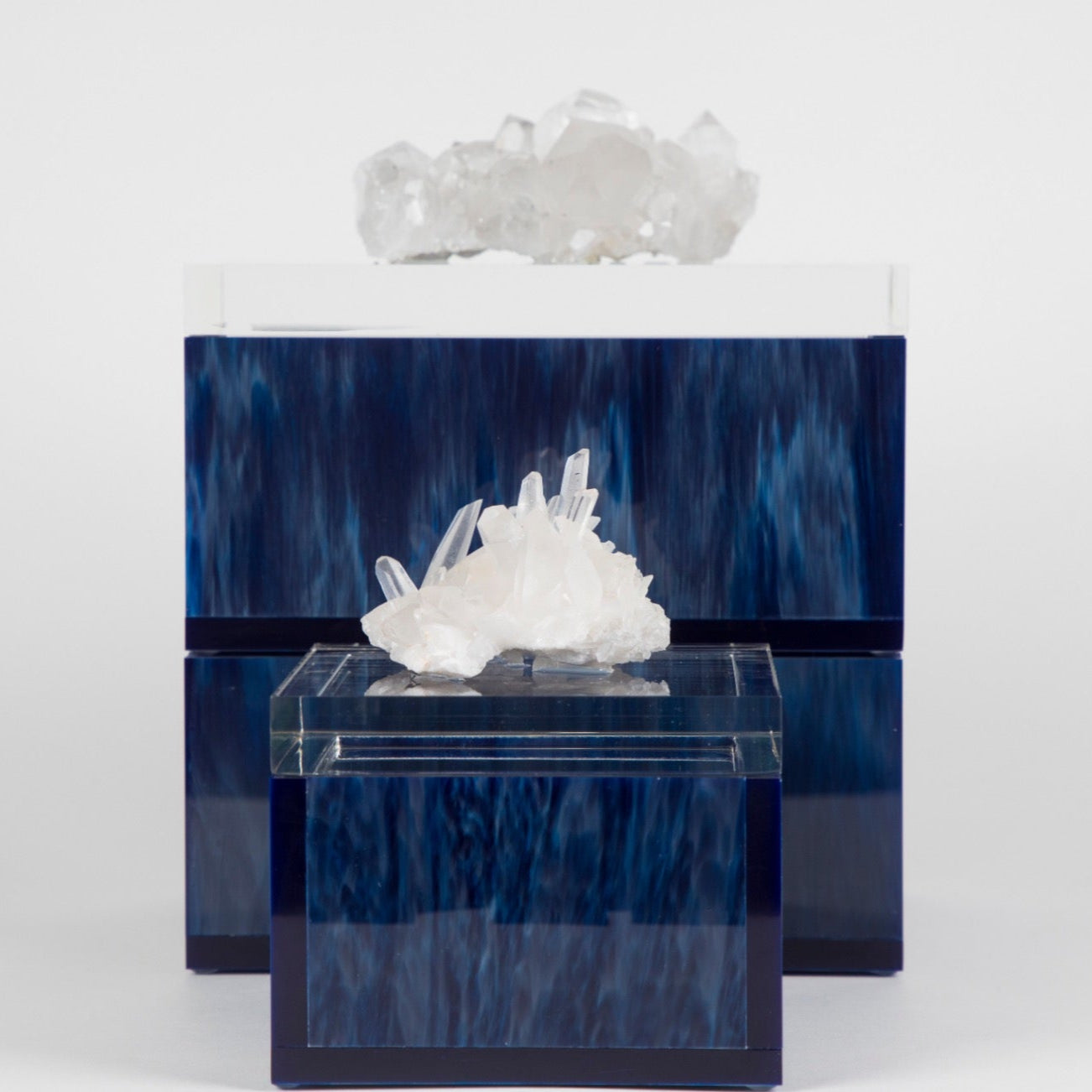 coastal blue square acrylic box