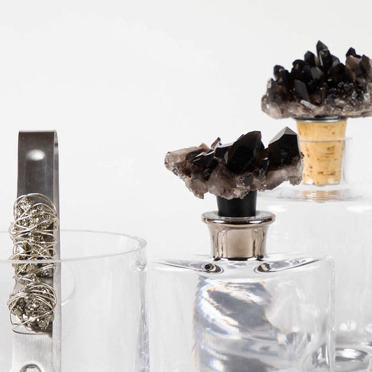 glass barware with quartz topper