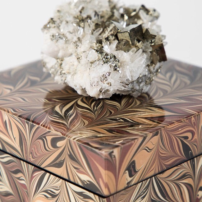 lacquer box desert rose pattern with pyrtie 5x5 