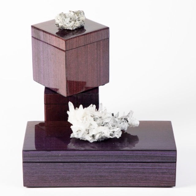 ruby ombre lacquer 3x3 box with crystal