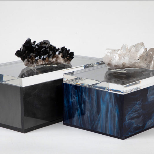 smoky black and blue acrylic box 
