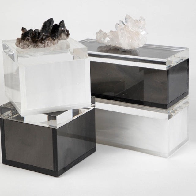 black and white marble acrylic boxes